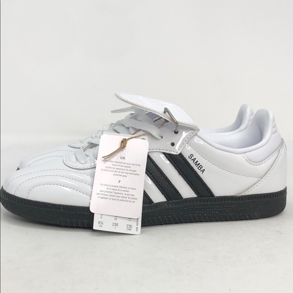 Adidas Samba LT Long Tongue JI2706 Patent Leather White Womens Shoes Size 6.5 - Picture 6 of 13